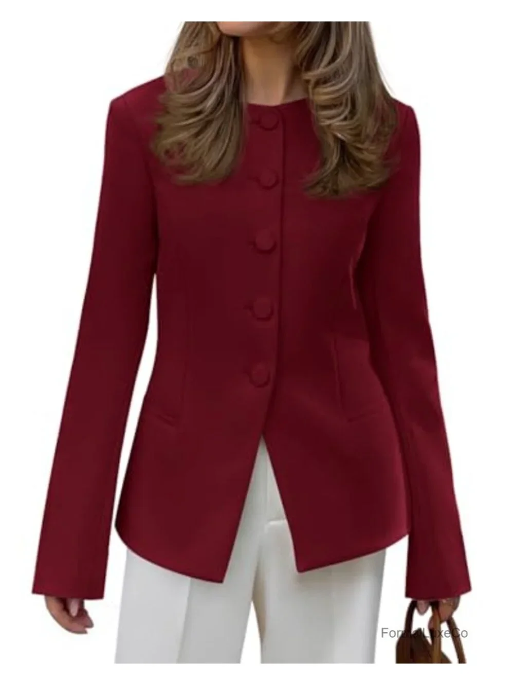 Women's Business Casual Open Front Long Sleeve Blazer Jacket with Pockets